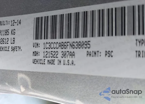 2015 Chrysler 200 Limited из США, поврежденный, VIN 1C3CCCAB6FN638095